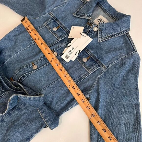 ZARA DENIM MINI DRESS LONG SLEEVE - Picture 10 of 16